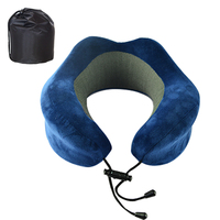 Bantal Leher Busa Memori Bentuk U Modern 200TC Solid Laris Manis Alat Bantu Tidur Saat Perjalanan Mengemudi Slow Rebound Penjualan Langsung Pabrik