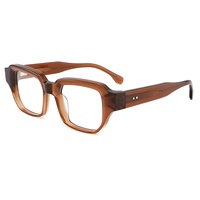 LBA Montures de lunettes optiques en acétate biologique avec logo personnalisé Lunettes carrées vintage de haute qualité pour hommes et femmes