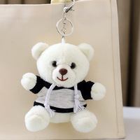HECION Adorable ours en peluche porte-clés personnalisable avec gravure de nom et impression de logo pour sacs et sacs à dos