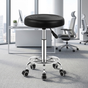 Sgabello da Bar Moderno e Minimalista, Girevole e Regolabile <span class=keywords><strong>in</strong></span> <span class=keywords><strong>Altezza</strong></span>, Sedia Girevole con Schienale per Casa, Salone di Bellezza, Sgabello Rotondo - Product Image 4