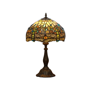 Hiện đại phong cách Châu Âu Tiffany màu xanh lá cây kính màu LED Bảng Đèn chuồn chuồn thiết kế kéo chuỗi Dome cho thoải mái bàn E26 - Product Image 2