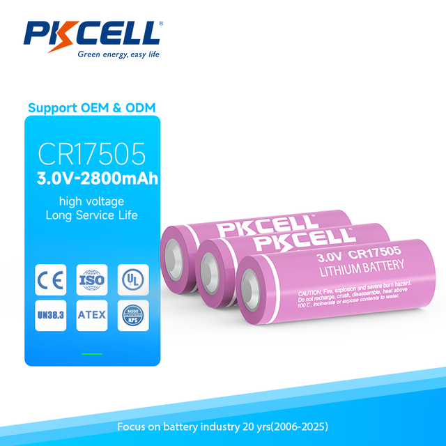 Heavy Duty CR17505 3.0V Lithium Primary Battery Efficient a Maintenance Free Source for Industrial Real Time Clock