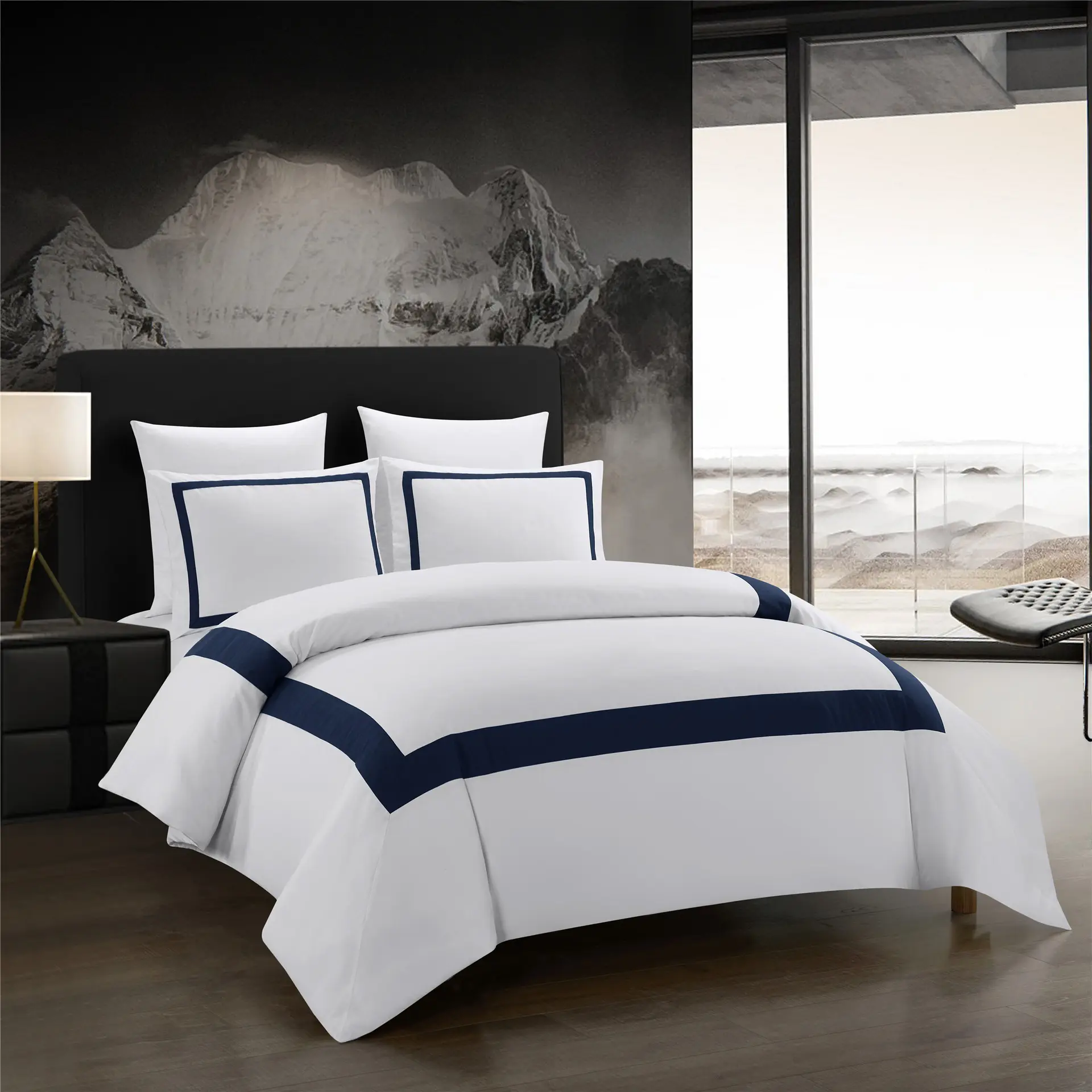 Set di biancheria da letto di lusso set trapunta/copripiumino bianco, copripiumino federa biancheria da letto King Size