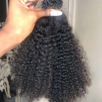 Divaswigs 4A 4B 3C Afro Kinky Curly Raw Cambodian Hair Micro Link I-Tip Keratin 100% Virgin Remy Hair Extensions