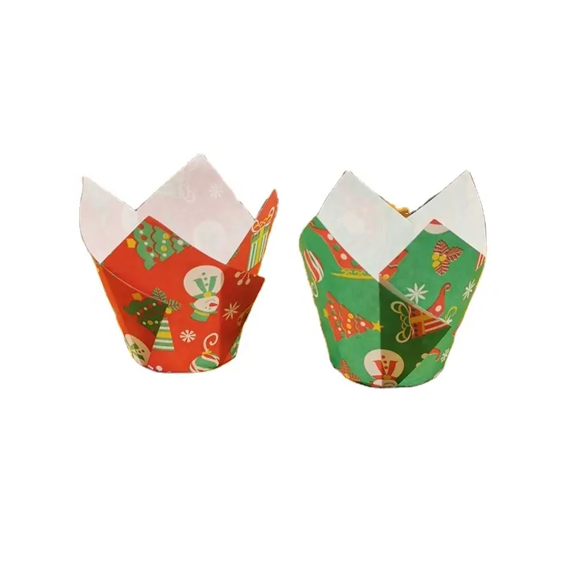 Kerst Tulp Cupcake Liner Bakken Cup Voor Standaard Maat Cupcakes En Muffins Bakken Liners Voor Kerst Viering