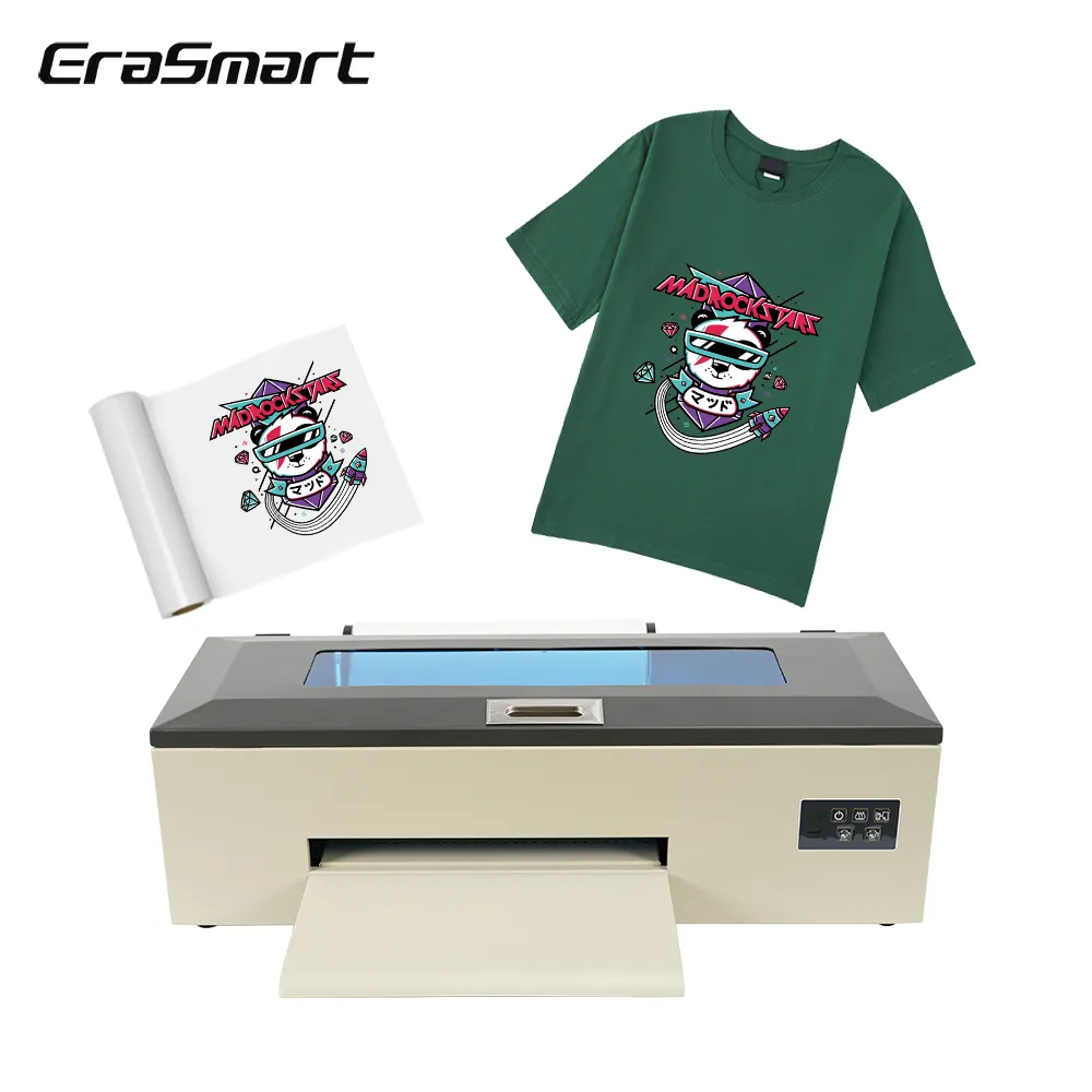 Erasmart Xp600 1390 L1800 Đầu Nhỏ Sinh Thái Dung Môi Máy In Quần Áo T Áo Sơ Mi Máy In A3 Dtf Máy In Cho Doanh Nghiệp Nhỏ