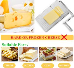 Cortador de Queso de Acero Inoxidable con 6 Alambres de Repuesto, Cortador de Queso Metálico y Tabla de Cortar para Queso en Bloque - Product Image 2