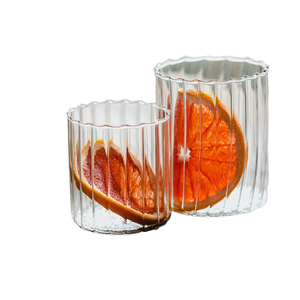 Tasse à café en verre borosilicate à rayures verticales modernes, résistante à la chaleur, sans danger pour les aliments, pour café glacé, boissons et eau, prix de gros - Product Image 3