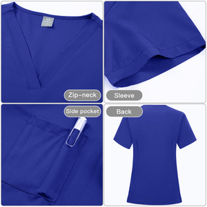 Unisex Scrub Suit Two Piece Short Sleeve Moisture Wicking Hospital Uniform For Medical Professionals S XXL - Product Image 2