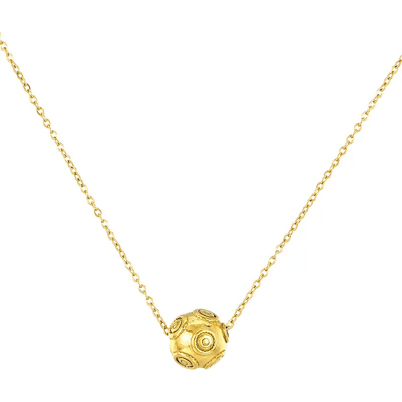 Kalen Creative Ball Collar 18K Chapado en oro Acero inoxidable Cuentas Colgante Collar Joyería Mujer