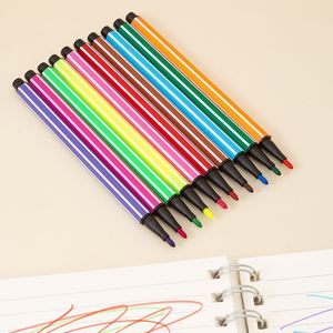 Rotuladores de acuarela para niños, 12 colores, lavables, marcadores artísticos, suministros de pintura para niños, regalo de papelería escolar - Product Image 5