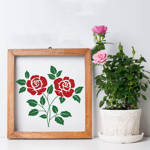 6 pouces Design <span class=keywords><strong>Rose</strong></span> <span class=keywords><strong>Fleur</strong></span> Pochoirs pour Peinture sur Bois Toile Mur Meubles Dessin Floral Pochoirs Décorations - Product Image 3