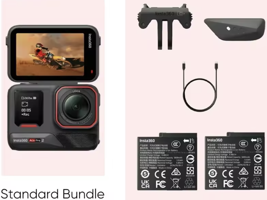 INSTA360 ACEPRO2 PAQUETE ESTÁNDAR NEGRO, DOBLE BATERÍAS