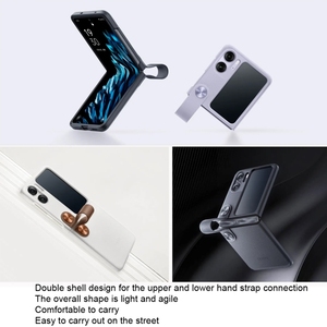 Étui pour téléphone <span class=keywords><strong>Oppo</strong></span> Find N2 Flip, vente chaude, design double <span class=keywords><strong>coque</strong></span>, original <span class=keywords><strong>Oppo</strong></span>, type sangle de main, cuir végétalien - Product Image 6