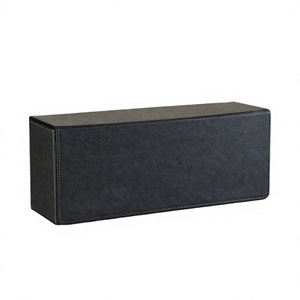 Premium Blue PU Leather <b>Card</b> Game Deck <b>Box</b> Square Corners Portable Compact Storage Case for Trading <b>Cards</b> Magnetic Closure - Product Image 1