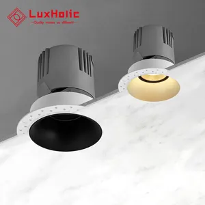 LuxHolic Aluminium gehäuse Decken leuchten Runde 7W 15W tief einstellbare trimm lose Lösung Moderne Einbau-Downlight-LED