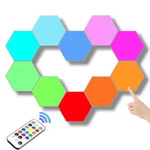Bulk Blind Dropshipping Hexagon Wall light Quantum Modular Touch Sensitive Creative Geometry Living Room Party LED Night Light