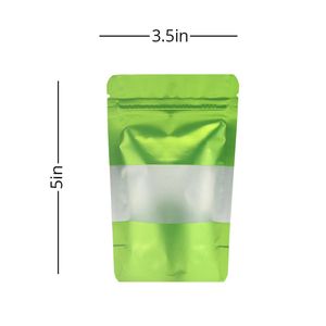 Màu xanh lá cây nhựa lưu trữ túi thực phẩm an toàn dây kéo con dấu Túi 3.5g đứng lên túi với cửa sổ - Product Image 6