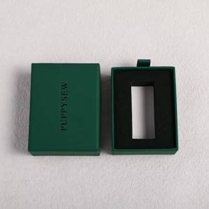 Cajas de Cartón para Joyería al por Mayor de 9x9cm, Cajas de Papel Deslizantes Verdes para Joyería, Cajas de Regalo con Logotipo Personalizado - Product Image 4