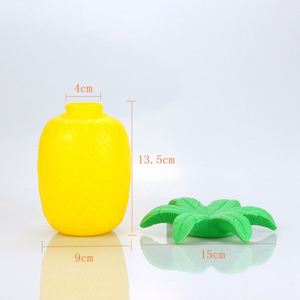 Gobelet jetable créatif en plastique PP jaune de 750 ml avec paille, motif ananas, pour jus et eau - Product Image 2