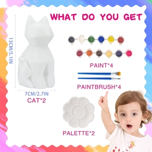 Nuevas Ideas, pintura de vinilo, juego de pintura, tu propia lámpara de dinosaurio, Kit de arte, luz nocturna Diy, manualidades de Navidad, adolescentes, niñas, niño, regalo, 2 uds., gato - Product Image 6