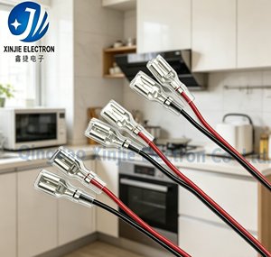 定制4.8mm 6.3mm母铲形连接器线束UL1007红黑线PVC绝缘压接端子电缆用于电气连接 - Product Image 5