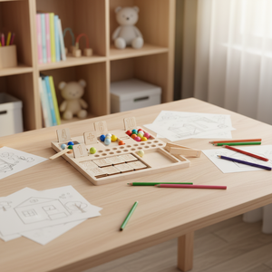 Elisyia Montessori - Juguetes Educativos <span class=keywords><strong>de</strong></span> Madera para Niños, Material Didáctico para Aprender Operaciones Matemáticas con Cuentas y Pinzas, para Niños <span class=keywords><strong>de</strong></span> 2 a 4 Años - Product Image 3