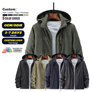 מעיל רוח לגברים סיטונאי, מעיל עבה וחם עם כובע, לבוש חיצוני עם אפשרות להדפסת לוגו בהתאמה אישית, מעיל קז'ואל במידות גדולות לסתיו וחורף - Product Image 3