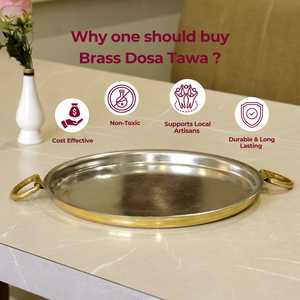 Premium Brass Dosa <b>Tawa</b> with Smooth Cooking Surface Traditional Handmade Brass Cookware for Crispy Dosa Uttapam - Product Image 3