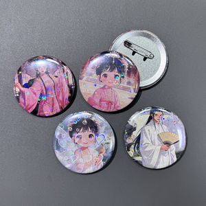 カスタムアニメメタルピンネームプレートバッジLEDパーソナライズホログラフィックスクールバッグアクティビティボタンピン - Product Image 1