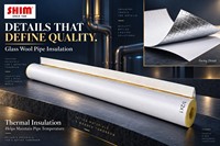 Rouleau d'isolation de tuyaux en laine de verre et feuille d'aluminium, résistant à la chaleur, pour conduites industrielles de chauffage et de refroidissement
