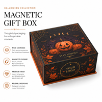 Boîtes cadeaux magnétiques pour bonbons d'Halloween, en papier recyclable, avec aimant, pour fêtes, emballage rigide pour collations, avec logo personnalisé