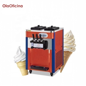 Máquina comercial de helado suave de mostrador, 3 sabores, para heladería, cafetería, tienda de postres - Product Image 2