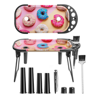 Plateau à roulettes rectangulaire classique en métal avec kit de machine de remplissage et de brosse, excellent cadeau de Noël