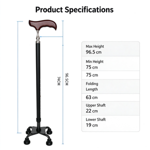 Bastón Plegable de Fibra de Carbono de Alta Calidad, Ultraligero, Ajustable en Altura, Antideslizante, para Personas Mayores - Product Image 4