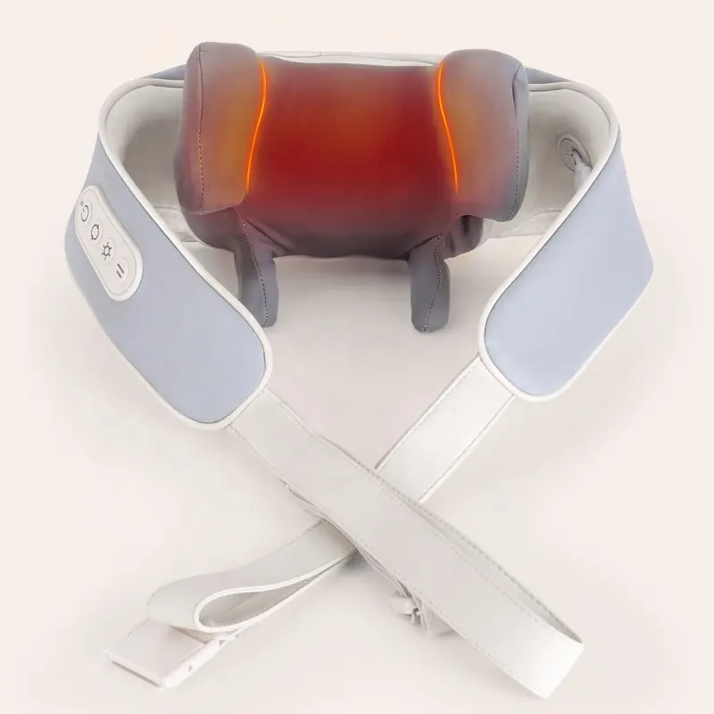 Yükseltilmiş Mini derin doku boyun masajı el şeklinde tasarım boyun ve sırt ağrısı kabartma masaj cihazı ile sıcak yatıştırıcı