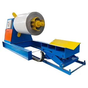 Automatic 5 10 Ton Sheet Metal Coil Steel Strip Manual Uncoiler Machine Hydraulic Decoiler with Loading Car