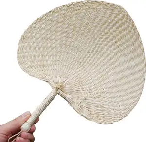 Hand Made Fan Rattan Decoration Party Fans Wedding Women Gift Palm Leaf Fans Bamboo Handheld 1 PCS