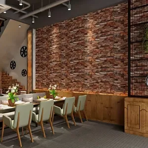 Feuille d'autocollant mural 3D moderne en <span class=keywords><strong>brique</strong></span> <span class=keywords><strong>rouge</strong></span> <span class=keywords><strong>Papier</strong></span> <span class=keywords><strong>peint</strong></span> vinyle auto-adhésif Géométrique Facile à installer Décoration intérieure pour dosseret de salle - Product Image 4