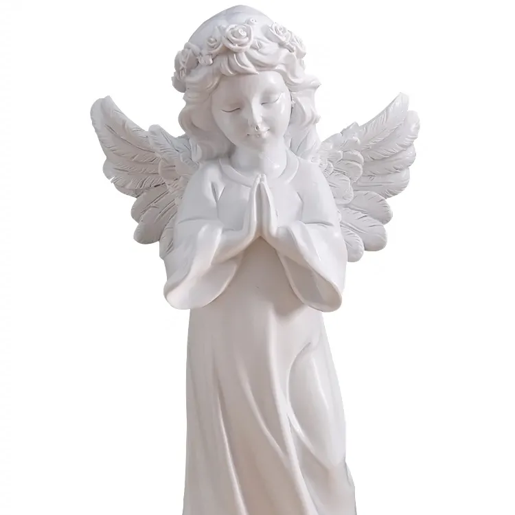 Statua all'aperto della scultura dell'angelo del bambino di marmo di pietra naturale da vendere
