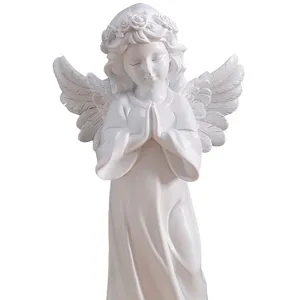 חיצוני טבעי אבן השיש תינוק מלאך פיסול פסל למכירה