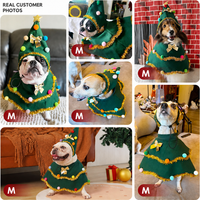Ensemble de costumes de Noël pour animaux de compagnie, manteau confortable et portable en polyester lavable avec chapeau pour petits chiens et chats