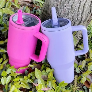 Outdoor Camping Vacuum <b>Insulated</b> Reusable <b>Mugs</b> 40oz Stainless Steel Tumbler with Handle and Straw for Hot Cold Beverages - Product Image 3