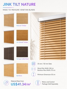 <span class=keywords><strong>Store</strong></span> Vénitien Intelligent JINK en Bois Naturel, Sur Mesure, Lames de 35mm et 50mm, pour Fenêtre - Product Image 3