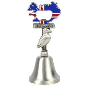 Cloche de table en alliage de zinc personnalisée avec ouvre-bouteille, souvenir touristique des pays - Product Image 1