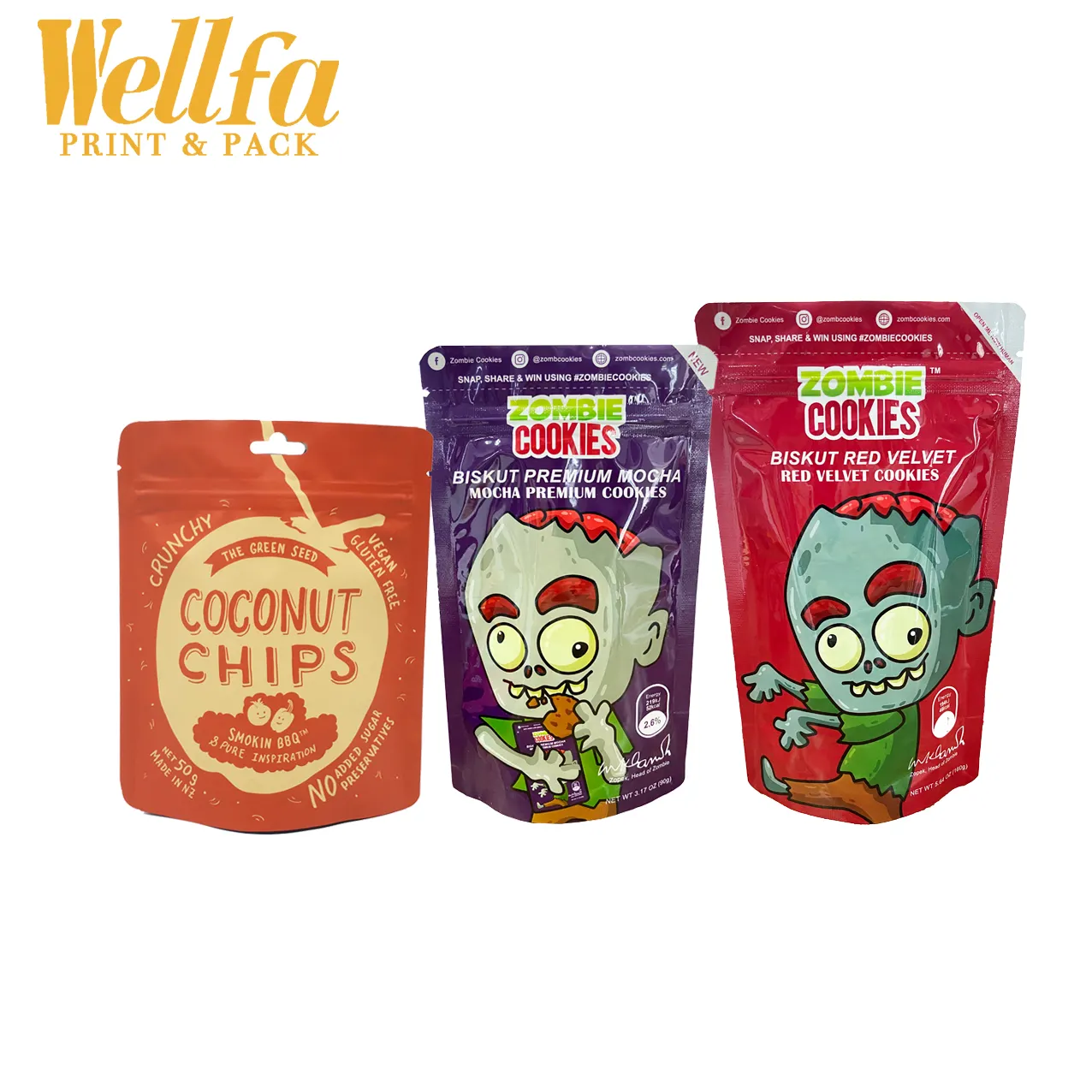 OEM Bolsas De Embalaje Colorful Stand Up Pouch Zipper Mylar Cookie Packaging Edibles Smell Proof Packing Bags