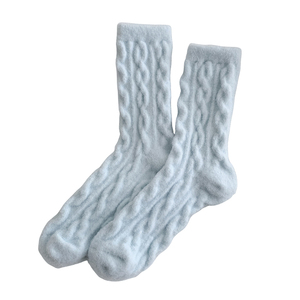 Calzini soffici da donna e da ragazza nuovi stile giapponese tinta unita termica autunno morbida lunghezza dell'equipaggio per uso quotidiano lavorato a maglia - Product Image 6