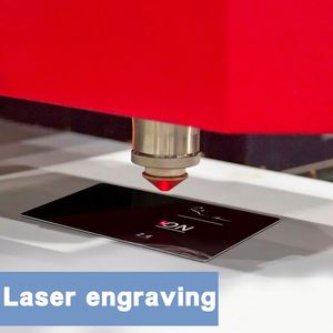 Cartes vierges pour gravure au laser avec logo personnalisé, cartes de visite en métal noir aluminium - Product Image 6