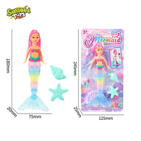Poupée sirène magique à queue changeante de couleur, échelle 1:12, modèle miniature en plastique, jouet de bain interactif pour filles de 3 ans et plus, cadeau d'anniversaire