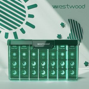 <span class=keywords><strong>Pilulier</strong></span> en plastique PP étanche à l'humidité de grande capacité 21/28 grille <span class=keywords><strong>matin</strong></span> milieu de <span class=keywords><strong>soir</strong></span>ée semaine sept scellé - Product Image 2